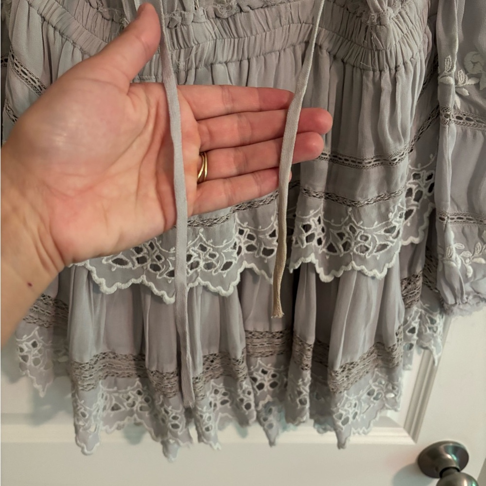 Loveshackfancy Short Embroidered Popover Dress - image 7